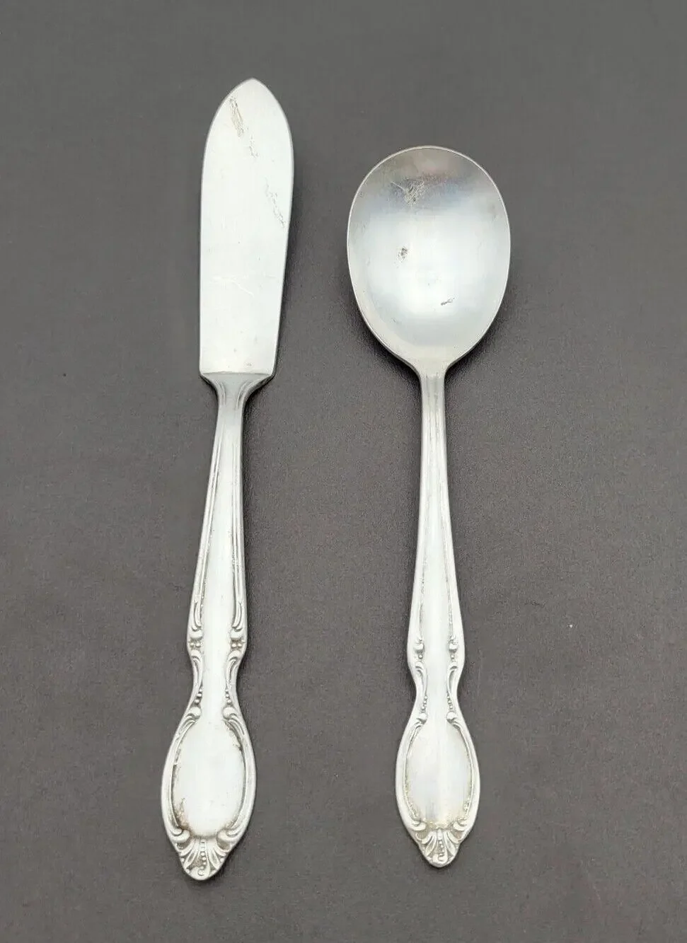 Rogers International Silverplate Set Butter Knife & Sugar Spoon REFLECTION 1847